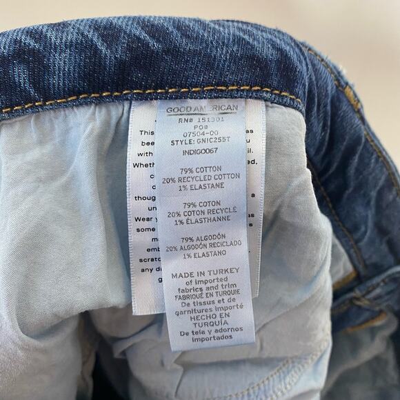 GOOD AMERICAN Good Icon Indigo Wash Crop Straight Leg Jeans Plus Size 24 - Picture 6 of 9